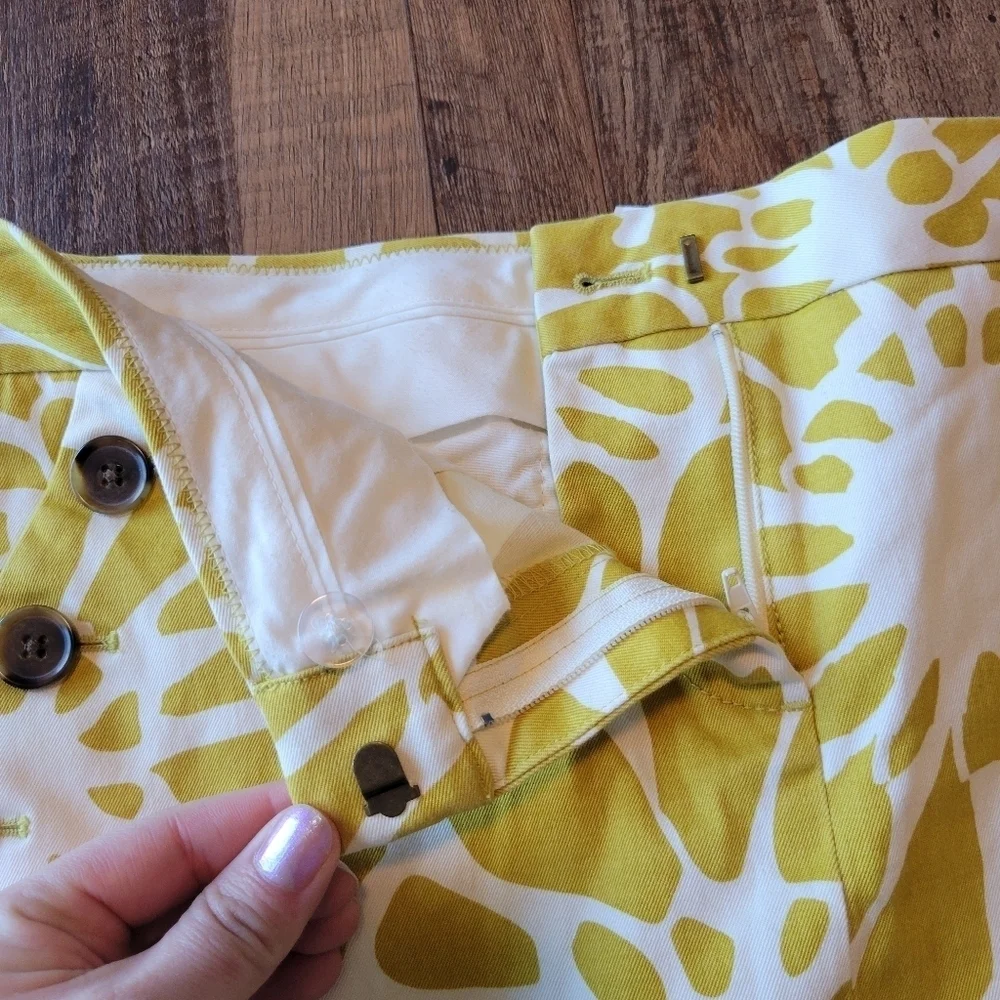 J Crew Floral Yellow White Skirt